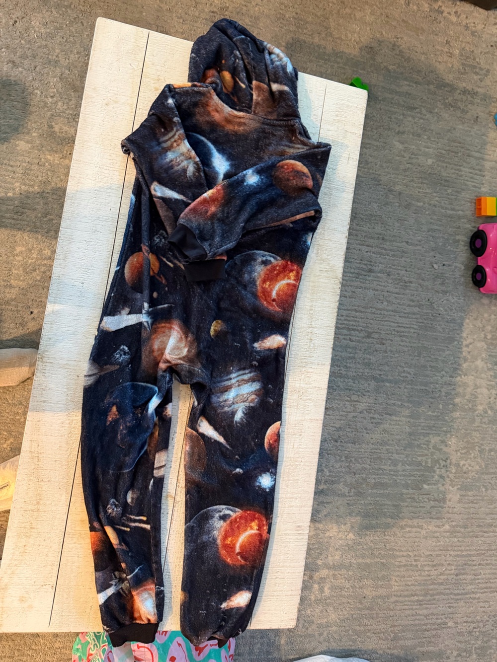 Children’s Place Cozy Lined Garment - outer space Blue and Cream large 10/12 - Picture 2 of 5